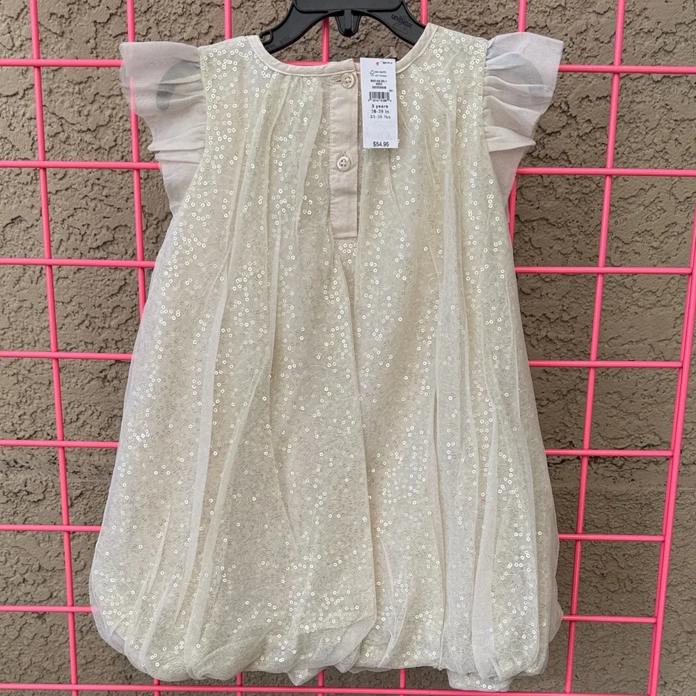 Gorgeous and Super Sparkly GAP Cream Bubble Dress